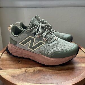 New Balance Olive and Peach Running Shoes